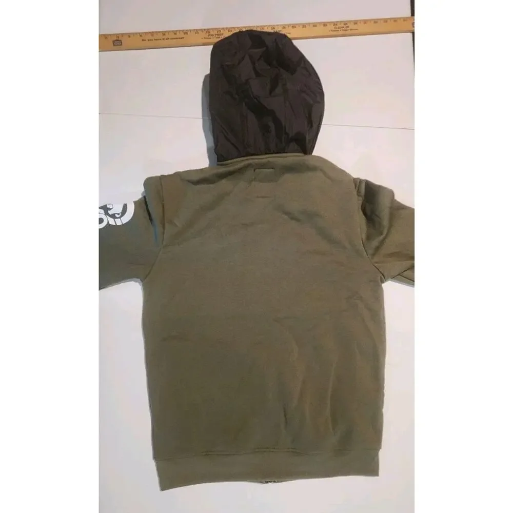 Ecko Unltd Men's Olive & Black Hoodie Jacket Zip Up Long Sleeve